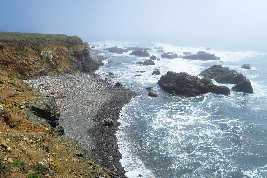 sunny/foggy coast [Hearst San Simeon State Park, San Luis Obispo County, California]