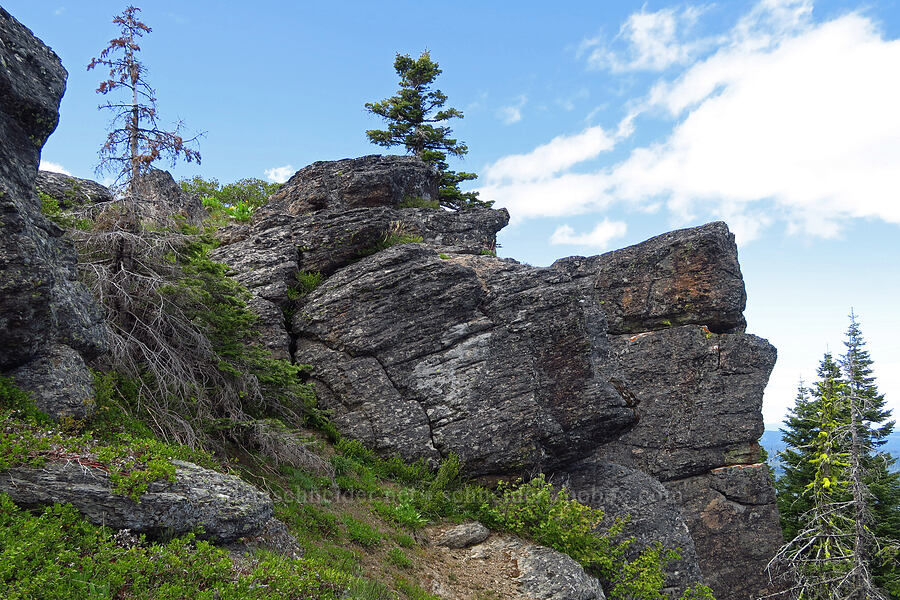 cliffs on the edge of Jordan Butte [Jordan Butte, Mt. Hood National Forest, Wasco County, Oregon]