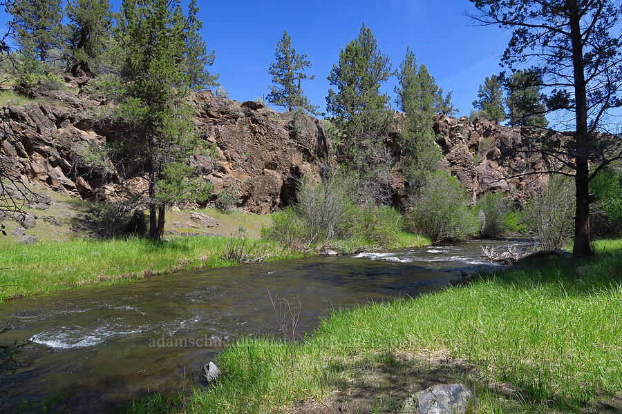 Old Bridge Trail ford across Whychus Creek [Old Bridge Trail, Crooked River National Grassland, Jefferson County, Oregon]