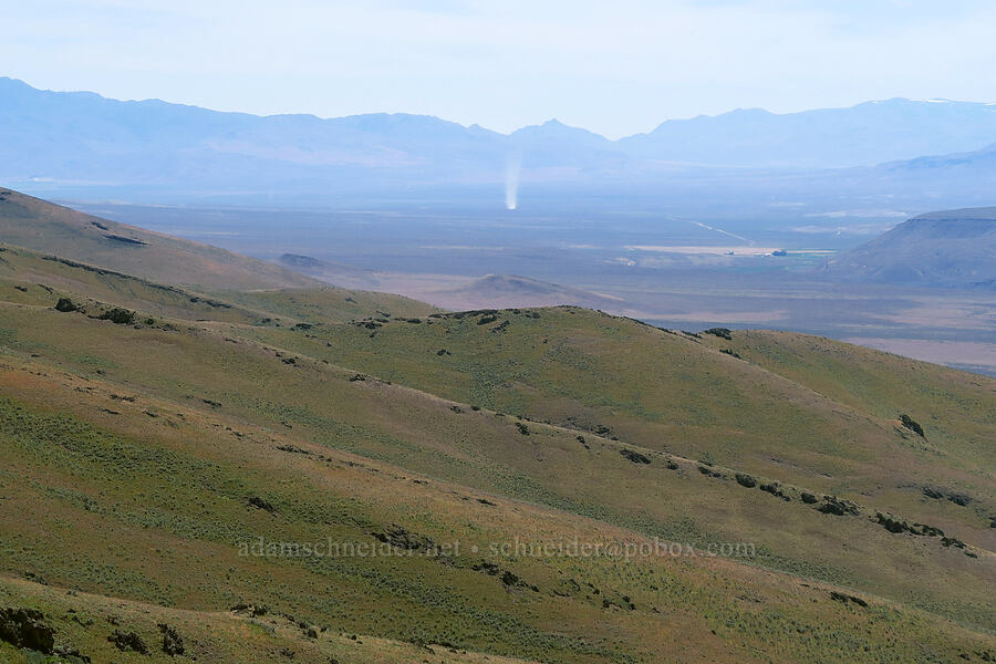 huge dust devil in Nevada [south of Domingo Pass, Pueblo Mountains, Harney County, Oregon]