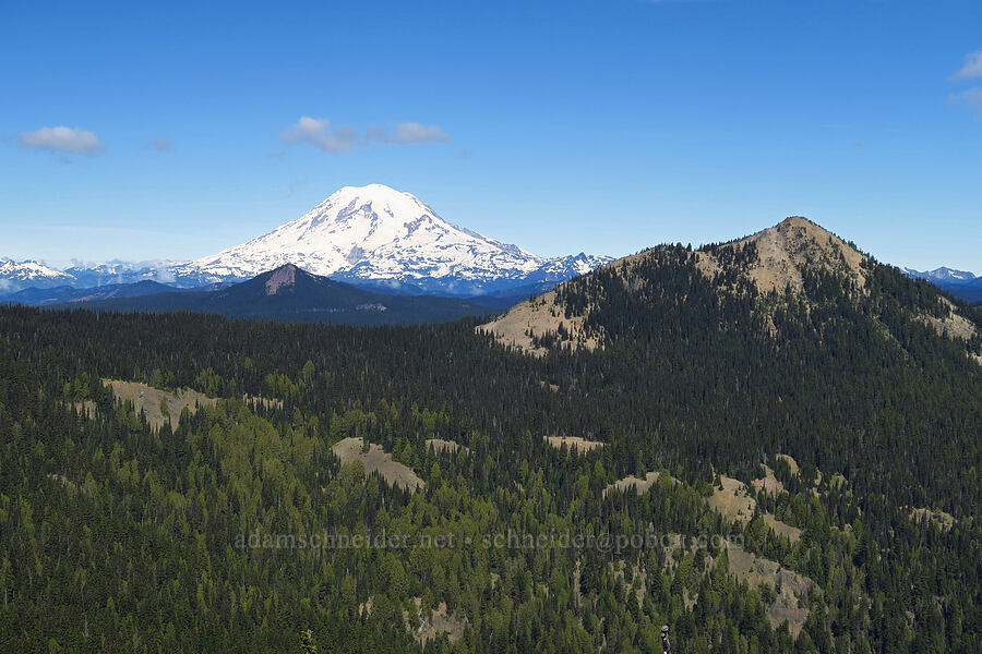 Mount Rainier & McNeil Peak [Ironstone Mountain, William O. Douglas Wilderness, Yakima County, Washington]