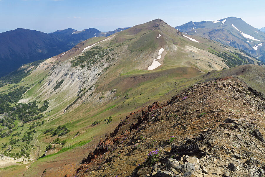 Hidden Peak (Aneroid Mountain North) & Aneroid Mountain [East Peak, Eagle Cap Wilderness, Wallowa County, Oregon]