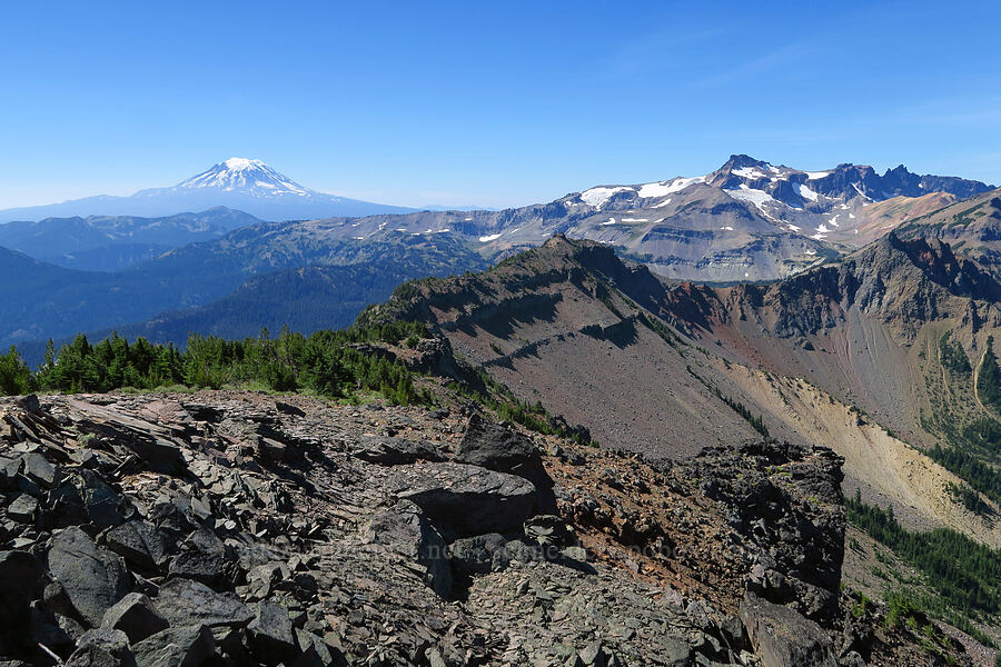 Mount Adams & Gilbert Peak [Bear Creek Mountain, Goat Rocks Wilderness, Yakima County, Washington]