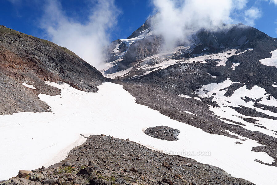 Mount Hood & Ladd Glacier [below Barrett Spur, Mt. Hood Wilderness, Hood River County, Oregon]