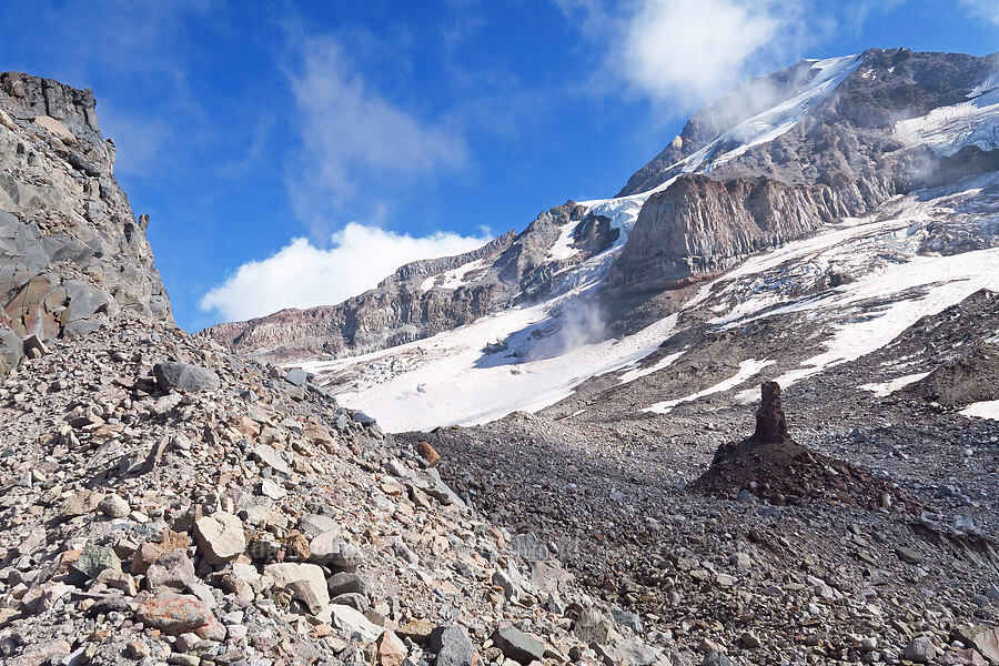 Barrett Spur, Mount Hood, & a rubble pinnacle [below Barrett Spur, Mt. Hood Wilderness, Hood River County, Oregon]