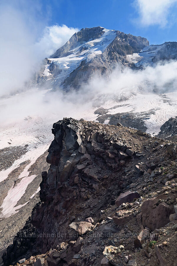 Mount Hood & clouds [Barrett Spur, Mt. Hood Wilderness, Hood River County, Oregon]