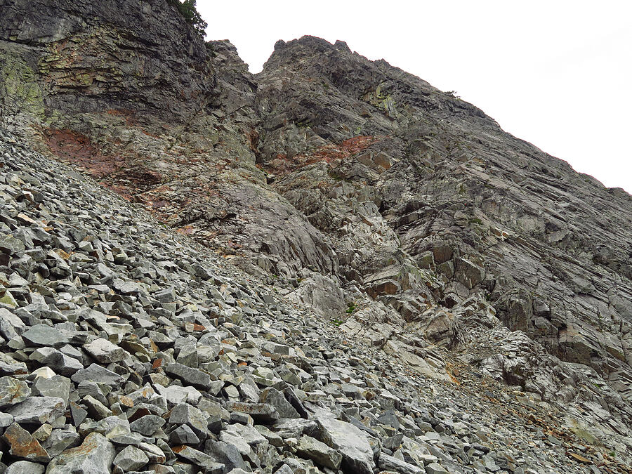 rappel route from below [below Chair Peak, Alpine Lakes Wilderness, King County, Washington]