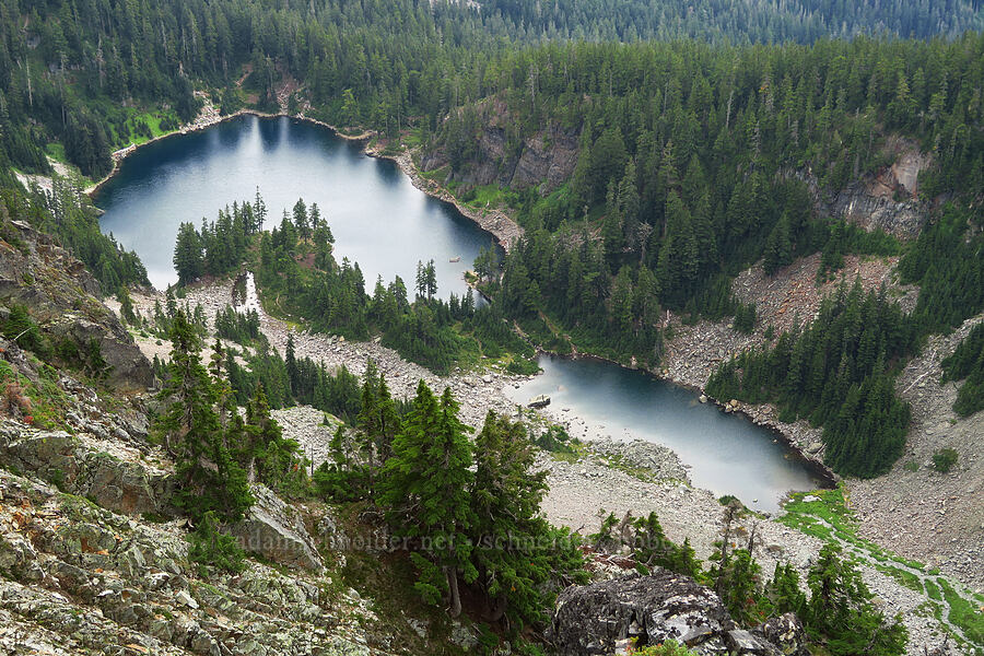 Melakwa Lake & Upper Melakwa Lake [Chair Peak, Alpine Lakes Wilderness, King County, Washington]