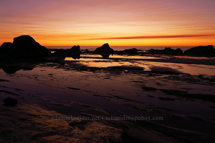 Seal Rock tidepools at sunset [Seal Rock State Recreation Site, Lincoln County, Oregon]