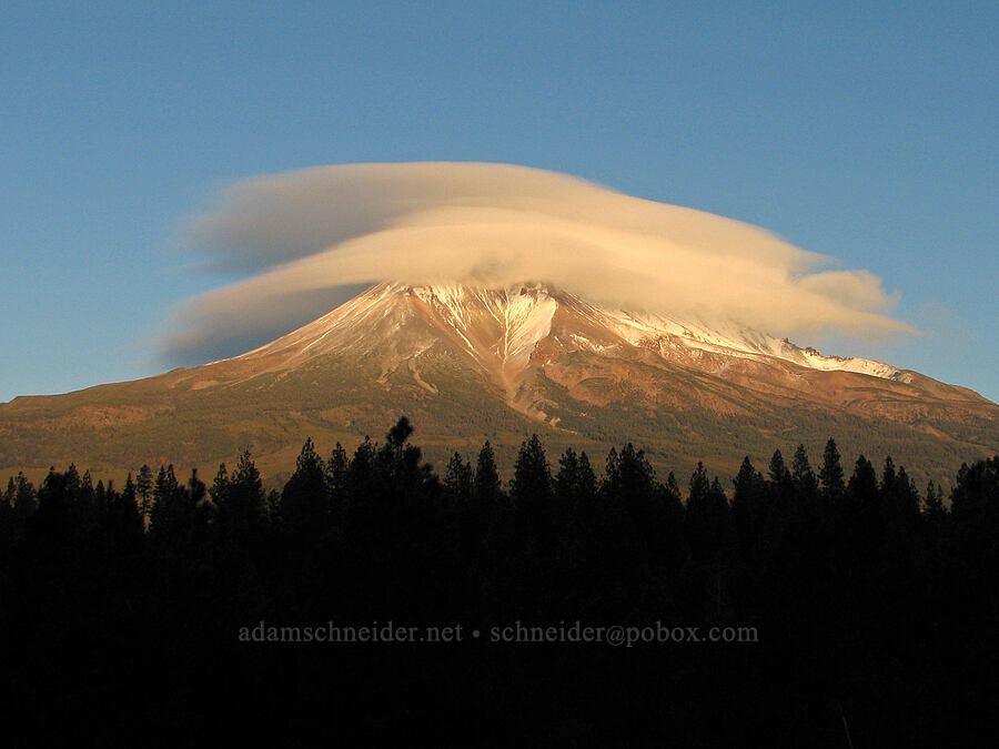 lenticular clouds over Mt. Shasta [South Weed Blvd., Weed, Siskiyou County, California]