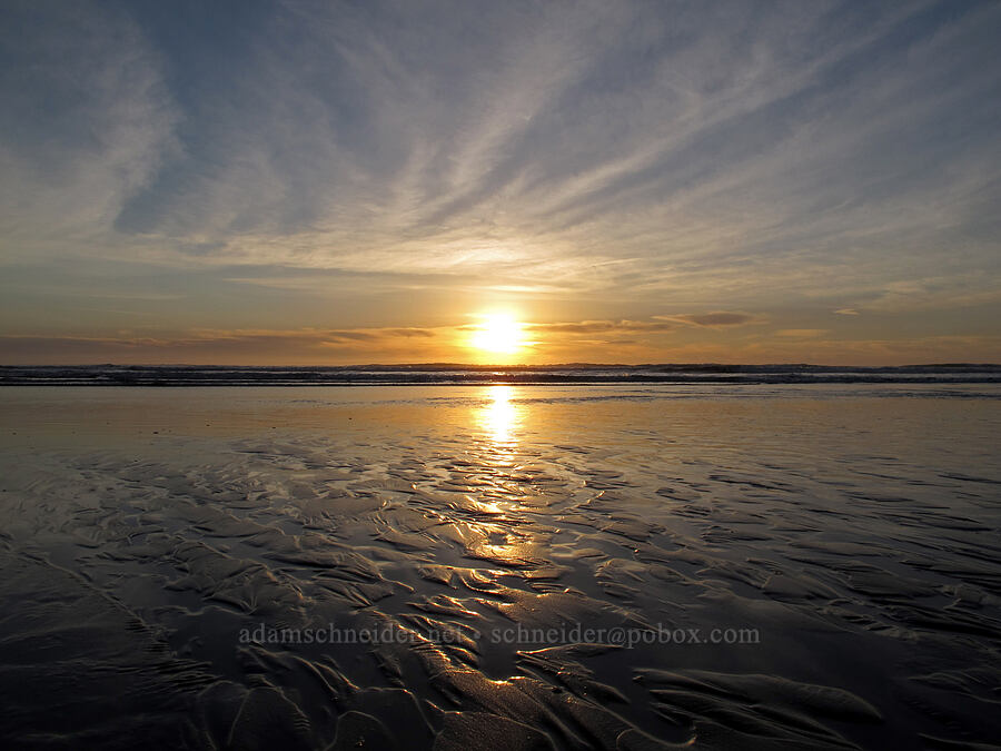sunset & low tide [Short Sand Beach, Oswald West State Park, Tillamook County, Oregon]