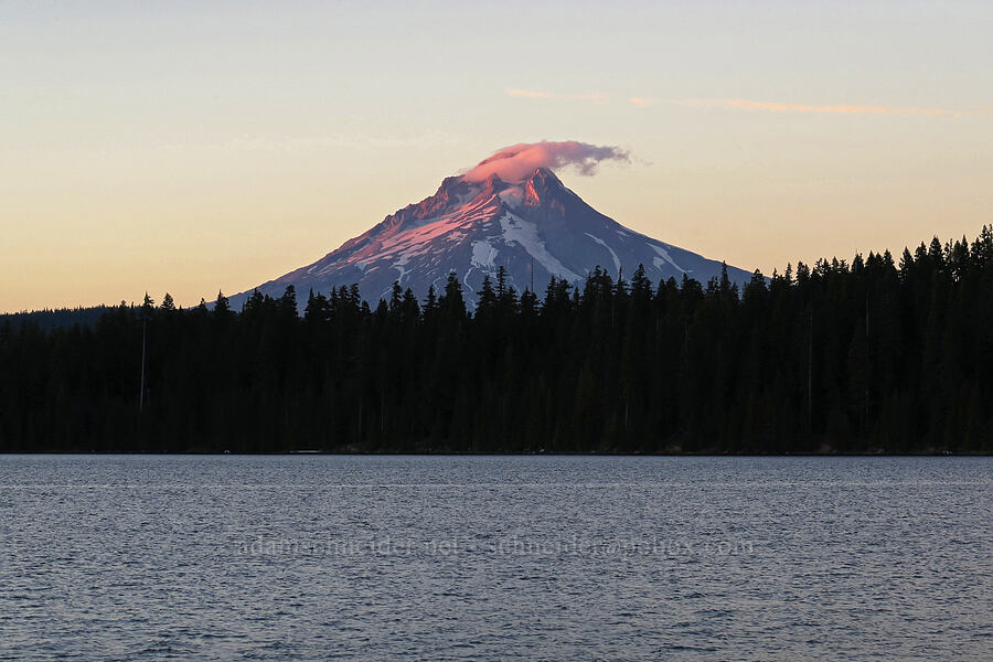 Mt. Hood & Timothy Lake at sunset [Gone Creek Campground, Mt. Hood National Forest, Clackamas County, Oregon]